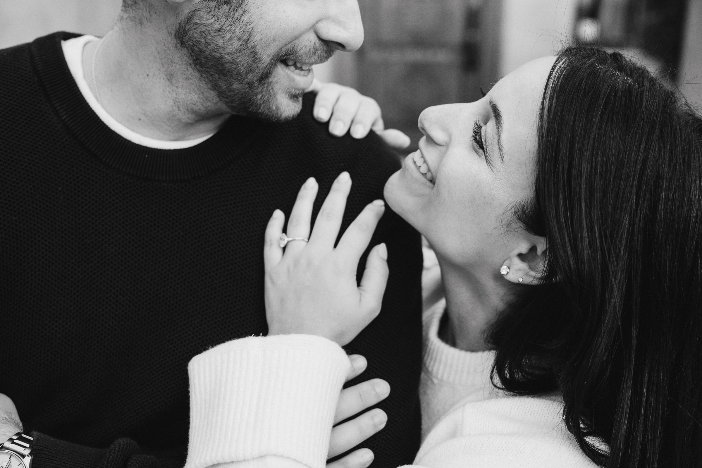JamieandEthan Engagement 289 black and white