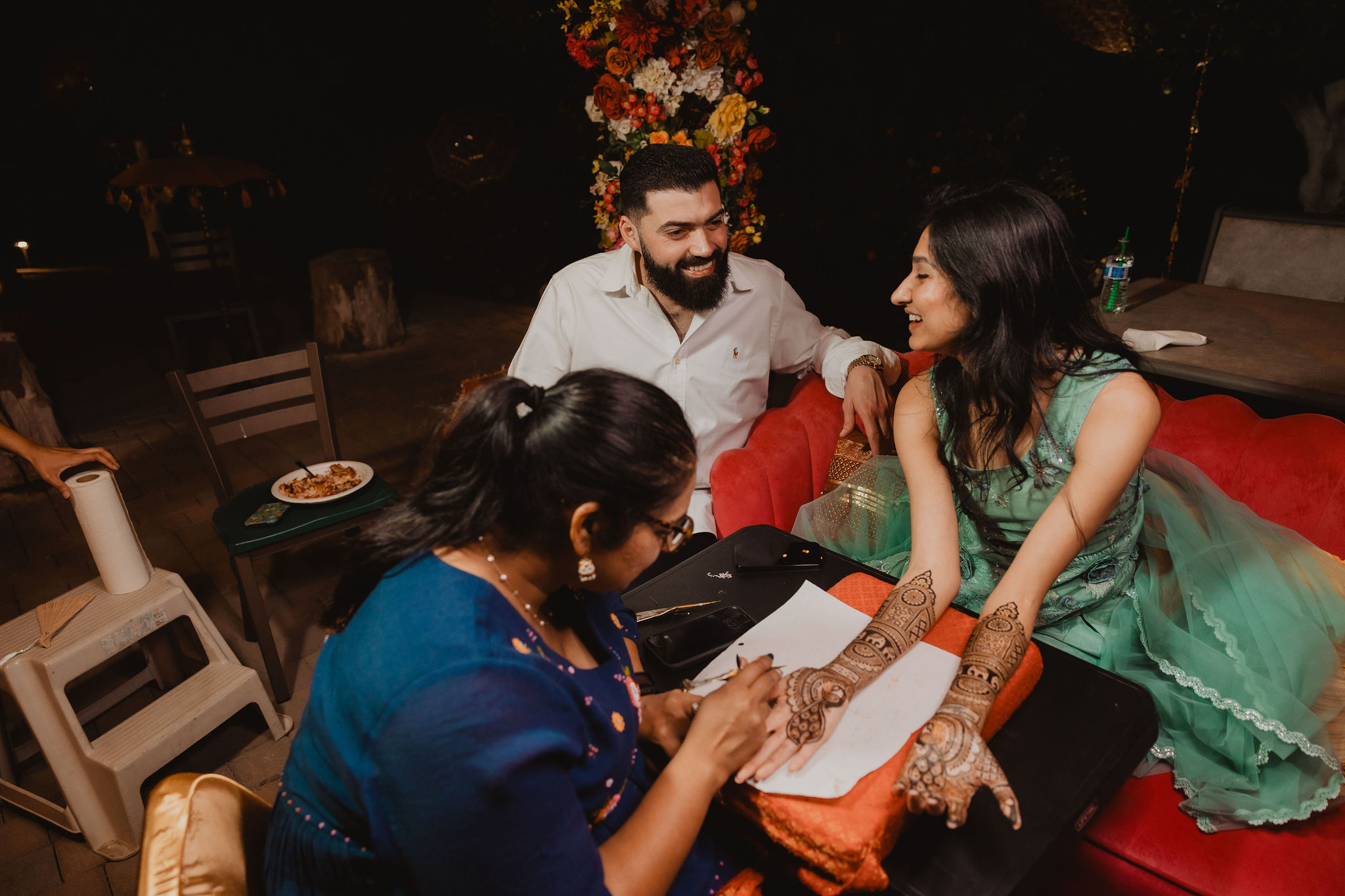 Backyard Mendhi Maiyan and Jaggo celebration photograph from Amrit and Yousef’s wedding celebration