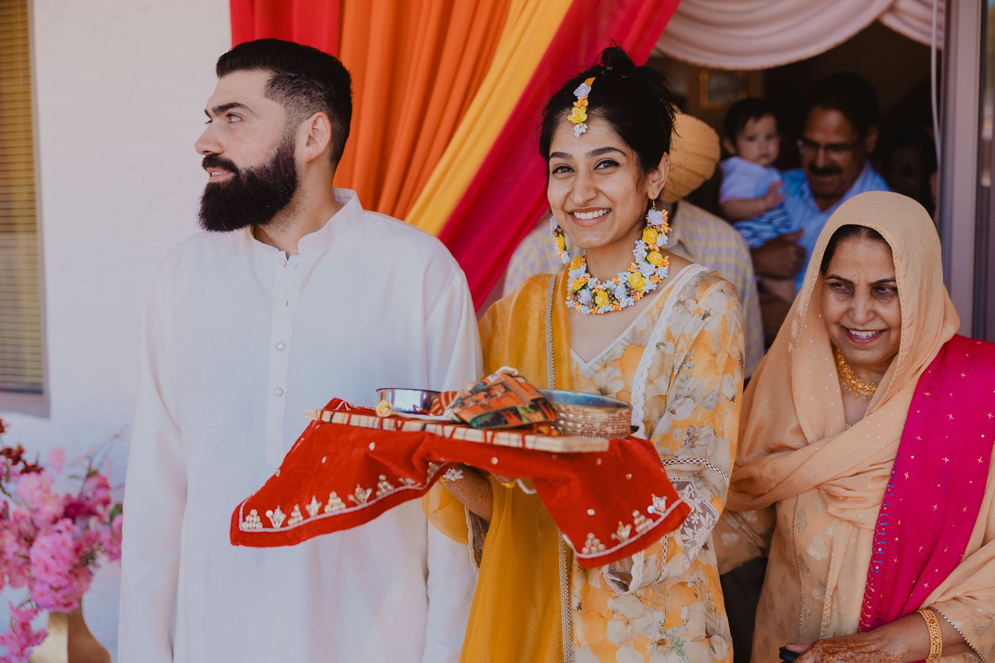 Backyard Mendhi Maiyan and Jaggo celebration photograph from Amrit and Yousef’s wedding celebration