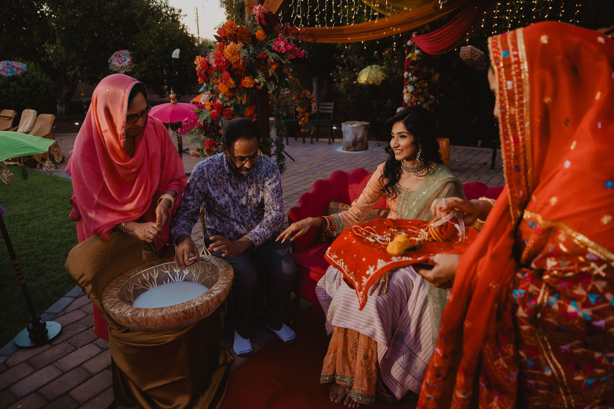 Black tie reception details and wedding preparations photograph from Amrit and Yousef’s wedding celebration