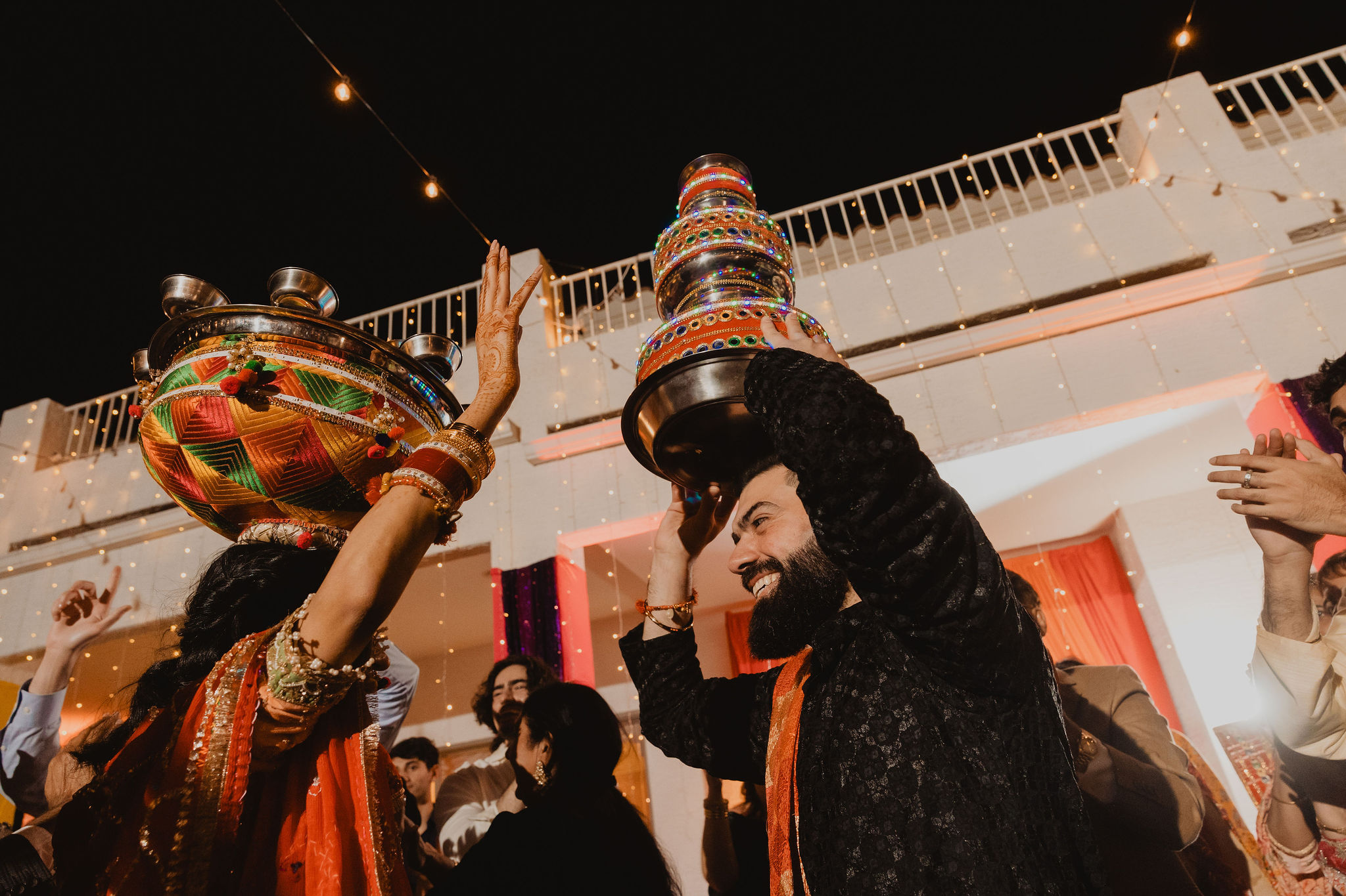 Wedding preparation before the Superstition Mountains ceremony photograph from Amrit and Yousef’s wedding celebration