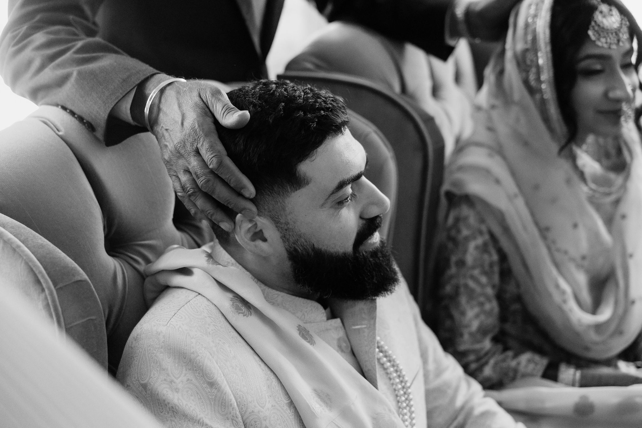 Indoor portraits and post-ceremony family moments photograph from Amrit and Yousef’s wedding celebration