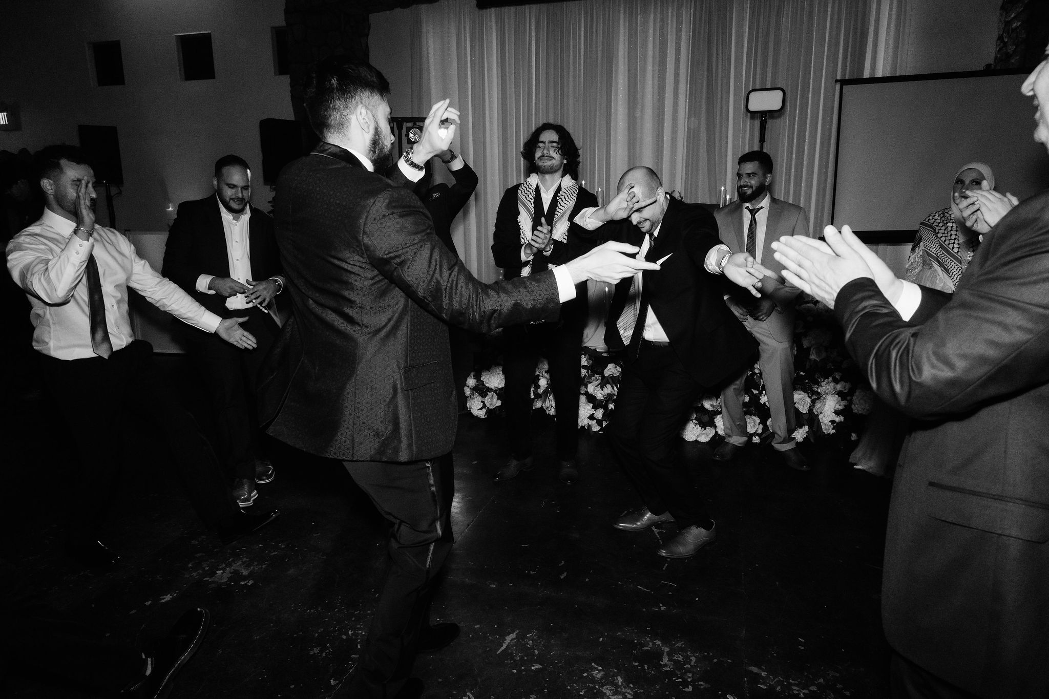 Evening portraits and reception dance floor photograph from Amrit and Yousef’s wedding celebration