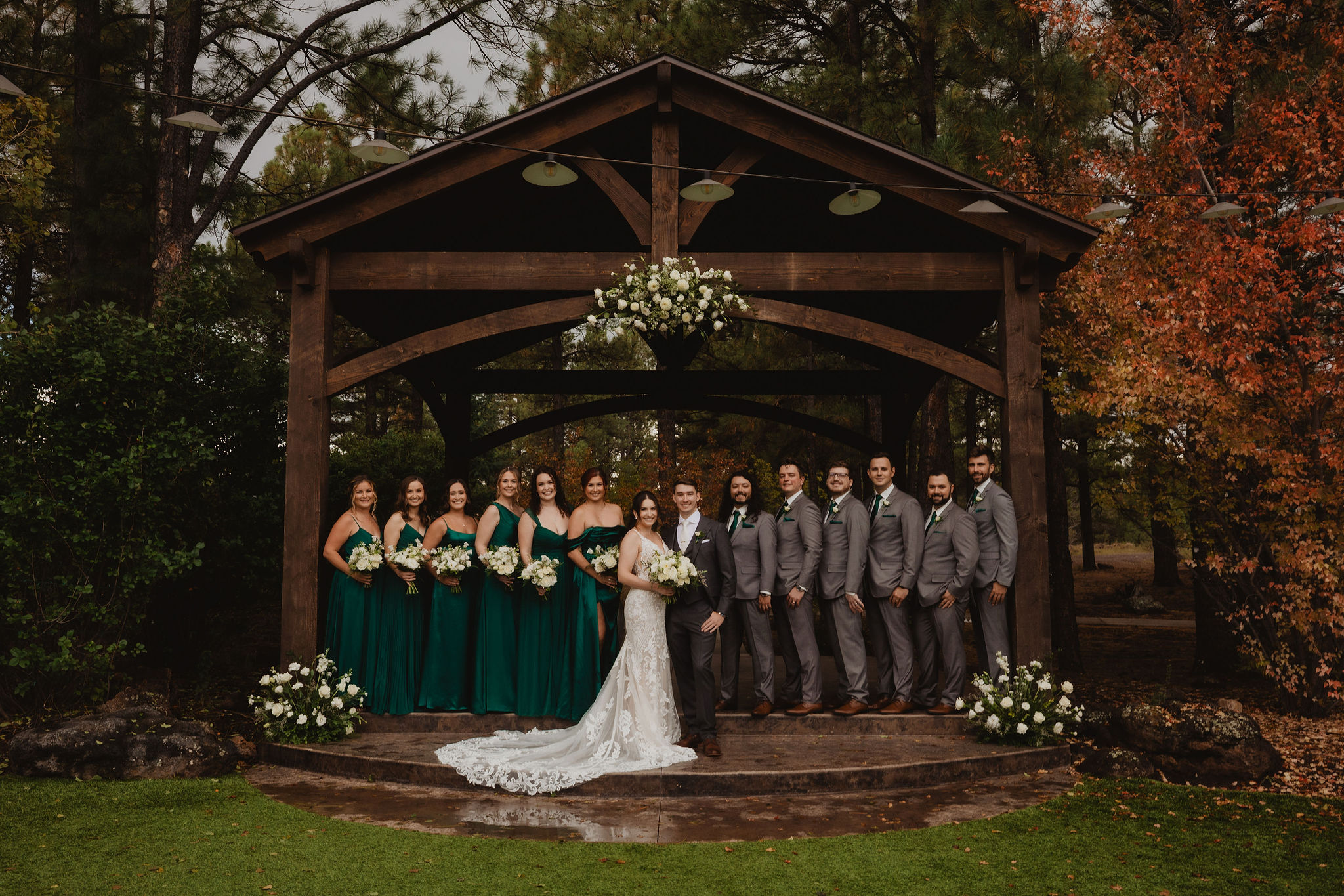 Outdoor wedding ceremony setup at Little America Hotel