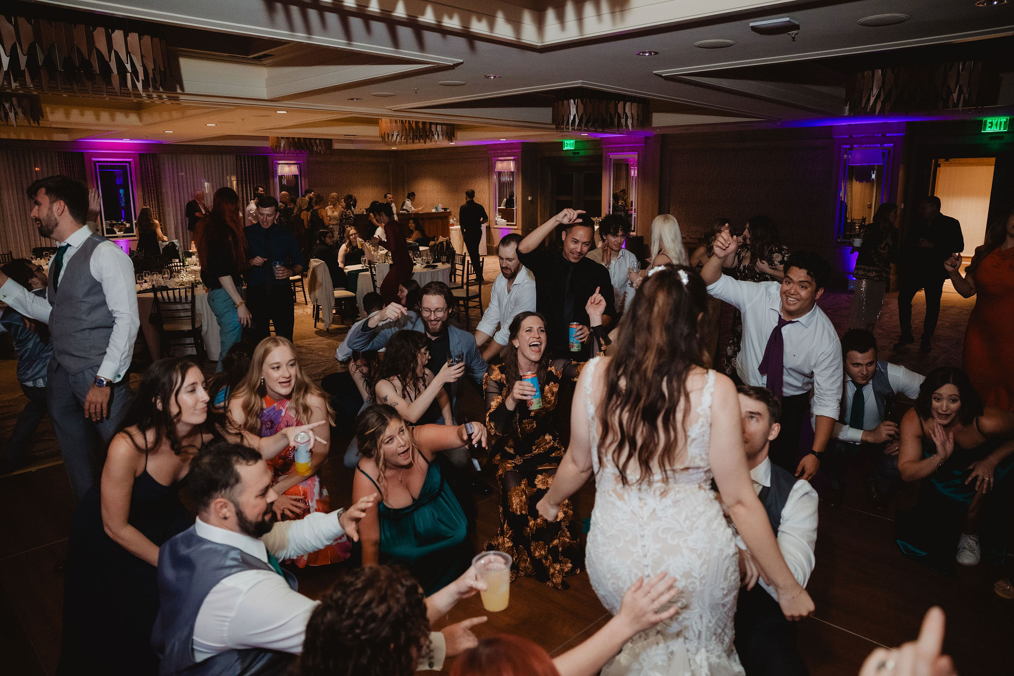 Dance floor celebration at Little America Hotel